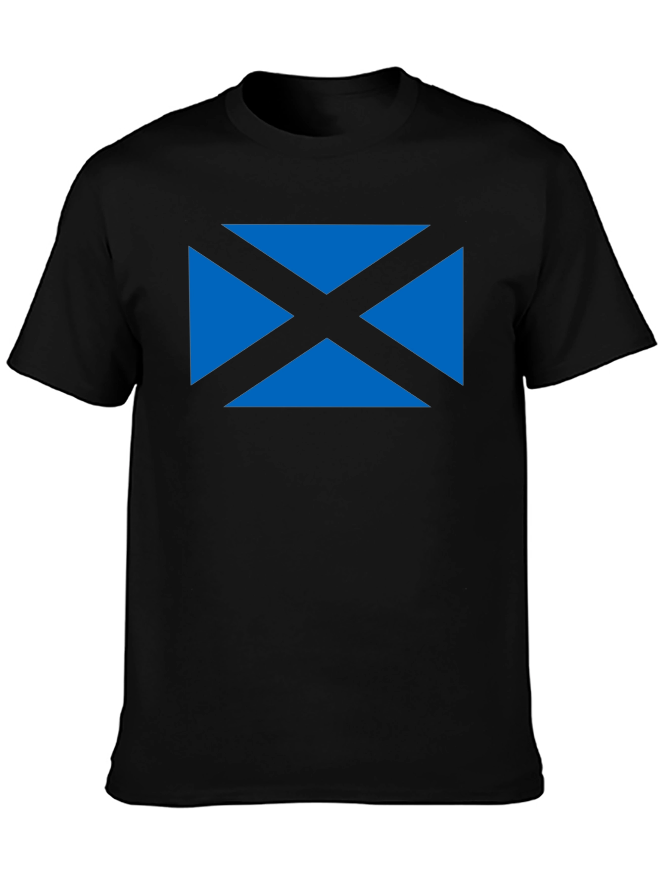 Scottish Saltire Flag Graphic Tee - Black Cotton T-Shirt