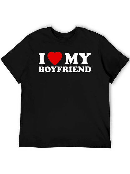 I Heart My Boyfriend Black T-Shirt