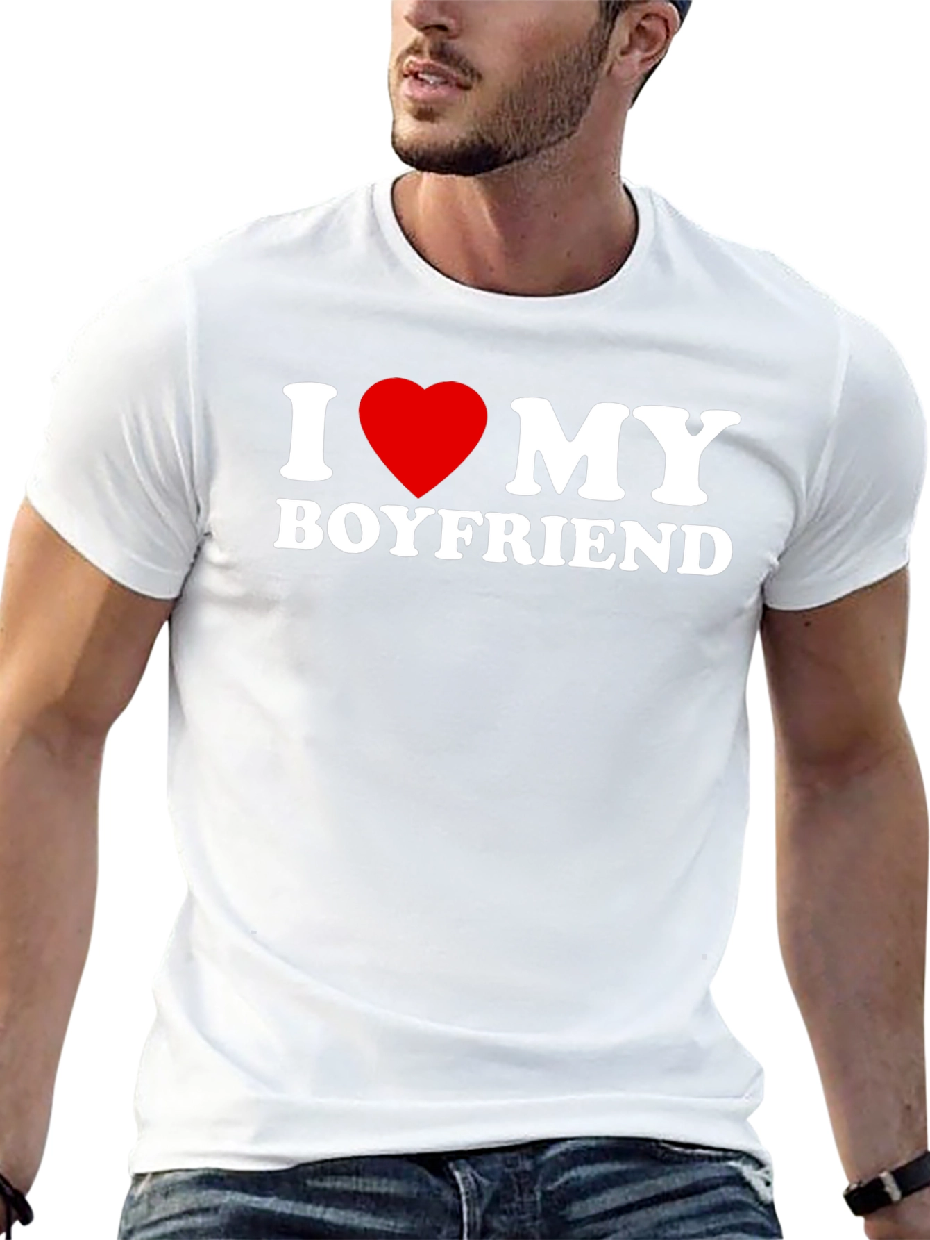 I Heart My Boyfriend Black T-Shirt