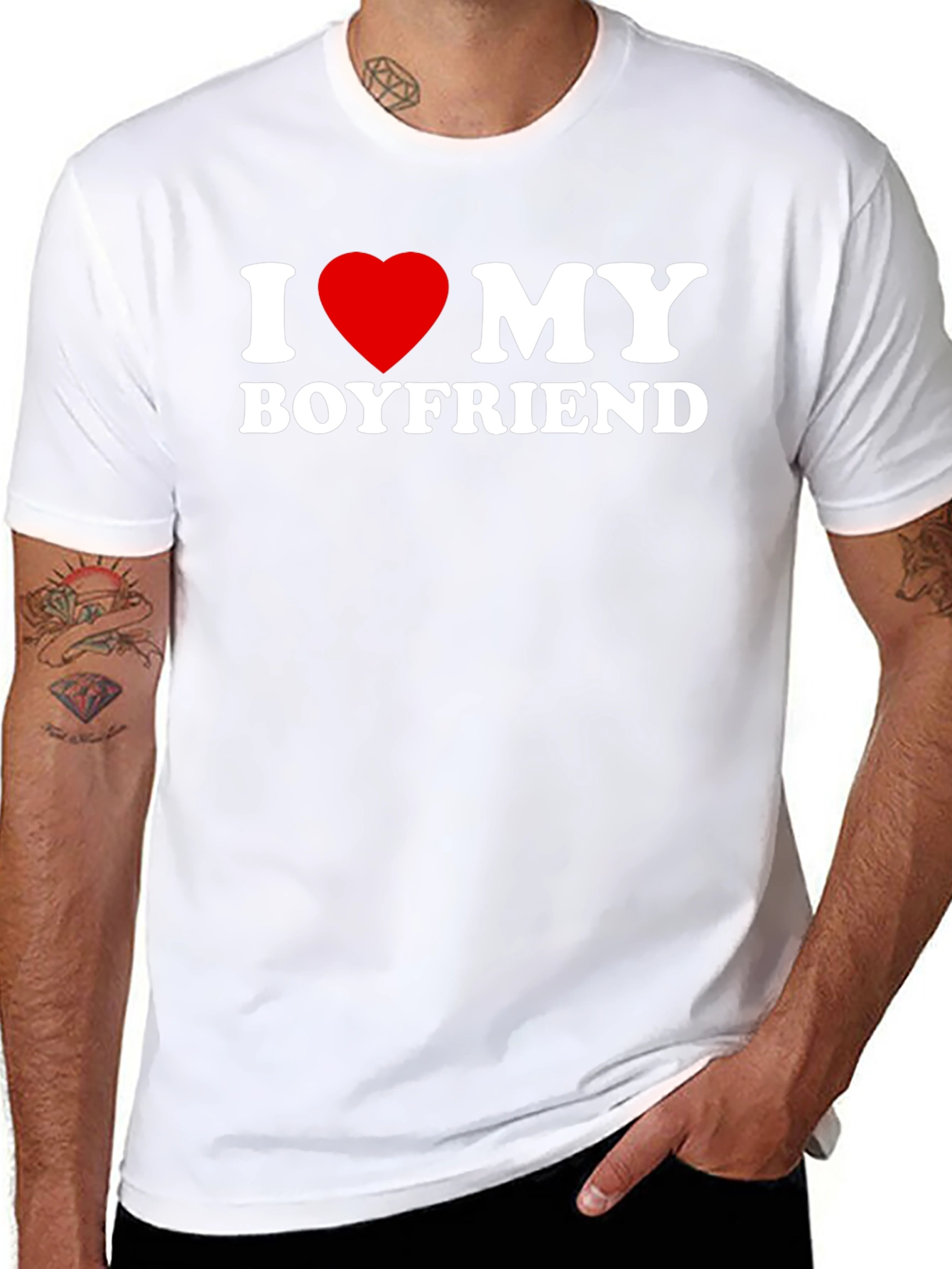 I Heart My Boyfriend Black T-Shirt