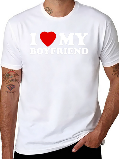 I Heart My Boyfriend Black T-Shirt