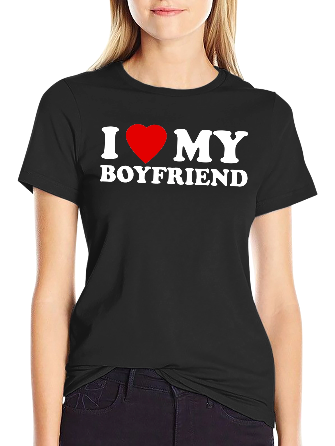 I Heart My Boyfriend Black T-Shirt