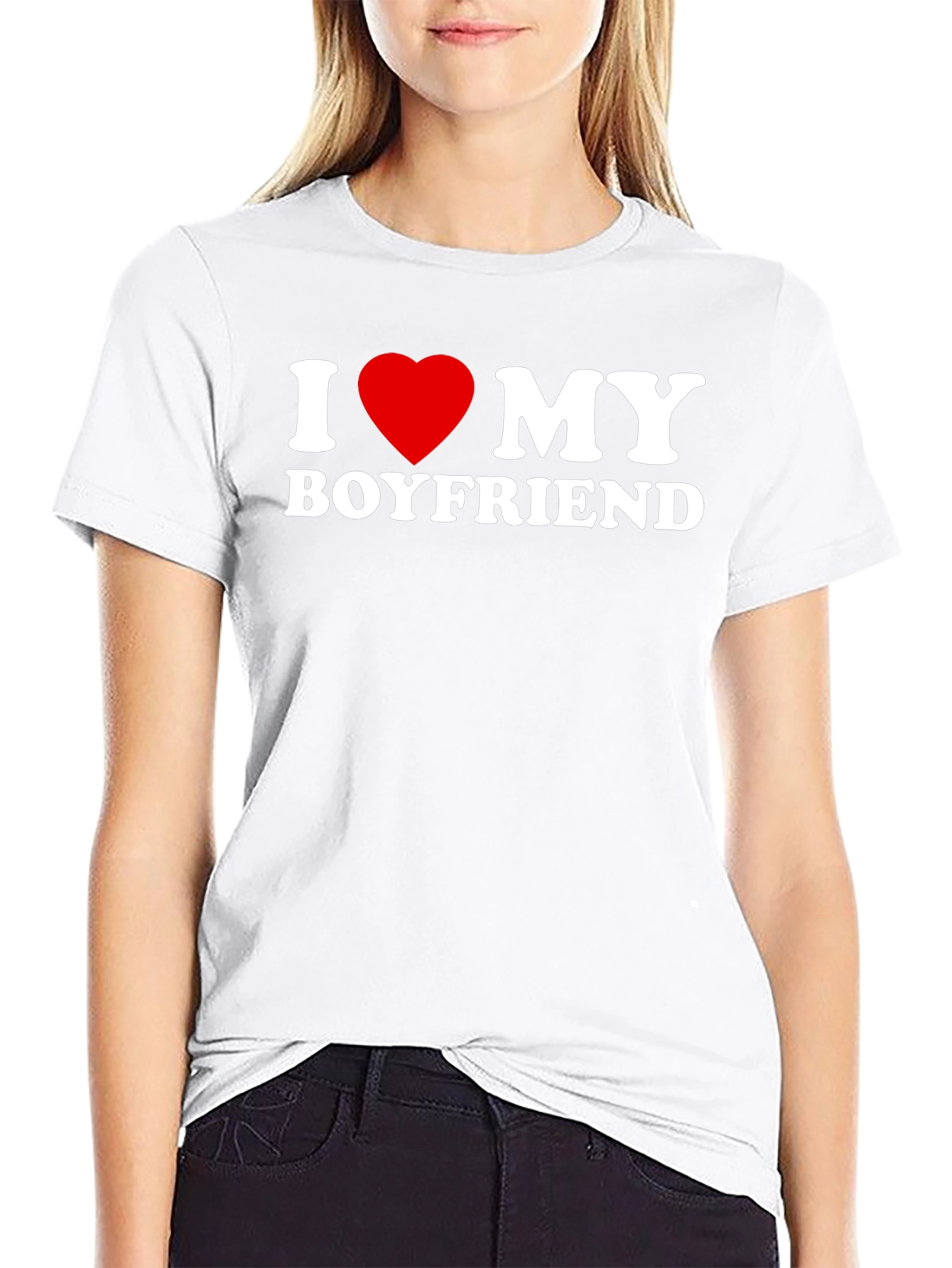 I Heart My Boyfriend Black T-Shirt