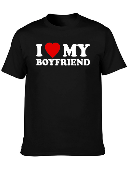 I Heart My Boyfriend Black T-Shirt