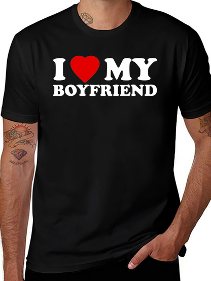 I Heart My Boyfriend Black T-Shirt