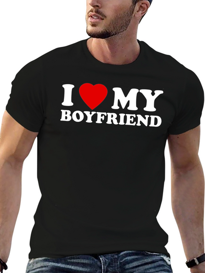 I Heart My Boyfriend Black T-Shirt
