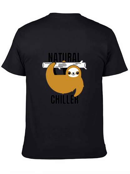 Natural Chiller Sloth Graphic Tee - Relaxed Style