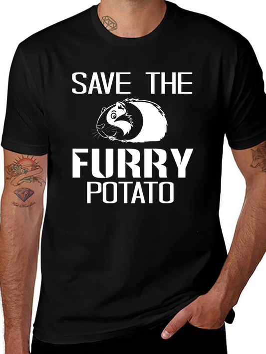 Save The Furry Potato T-Shirt - Guinea Pig Lover Tee