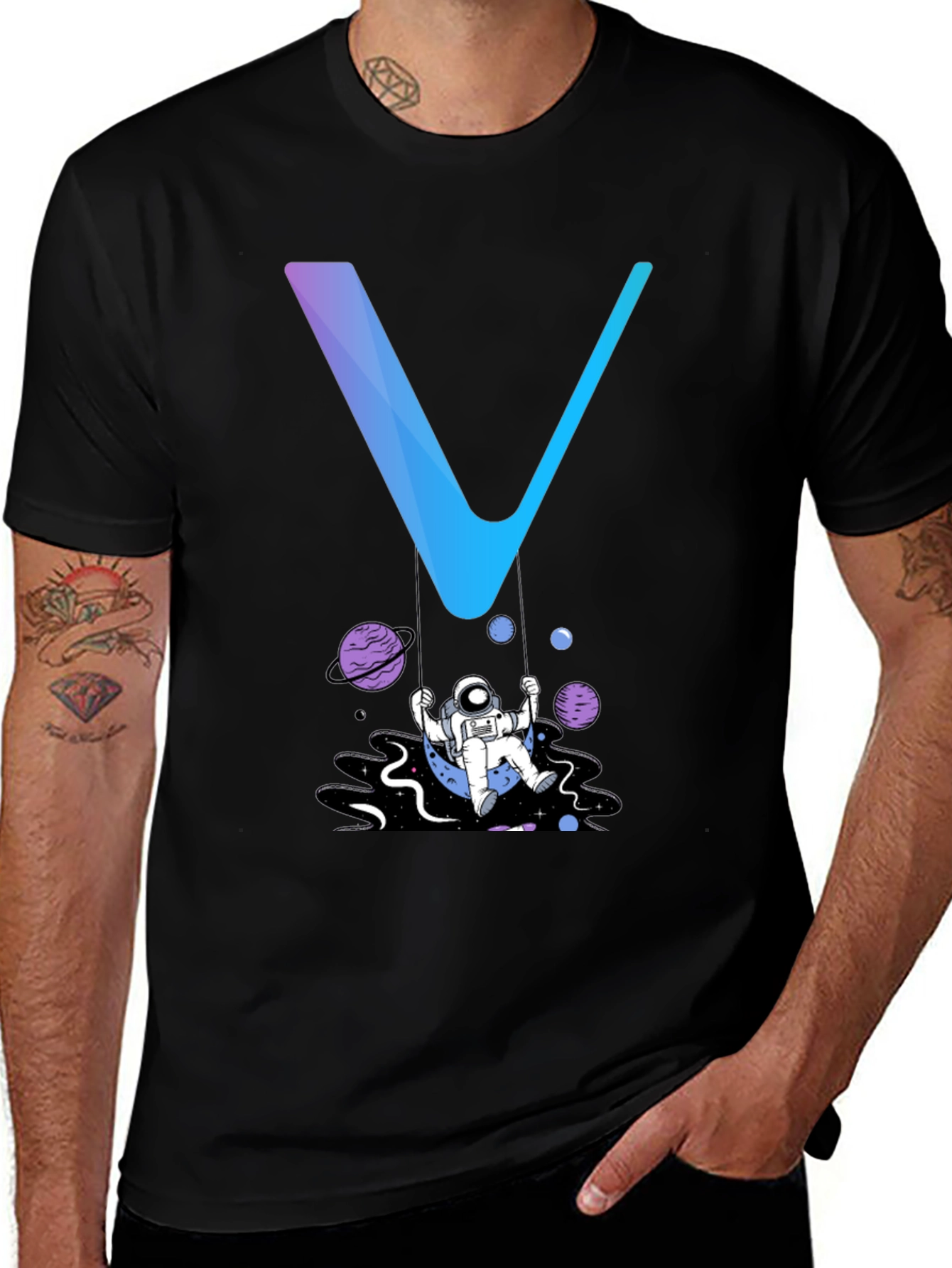Astronaut Swing Graphic Tee - Stylish Space Design