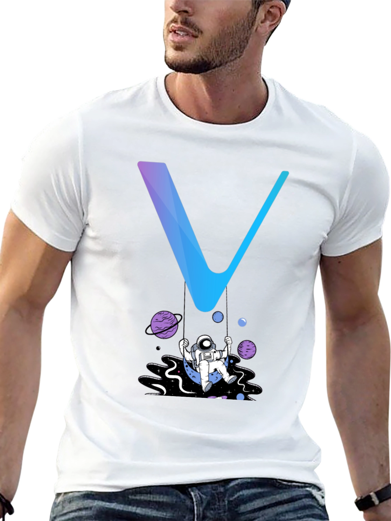Astronaut Swing Graphic Tee - Stylish Space Design