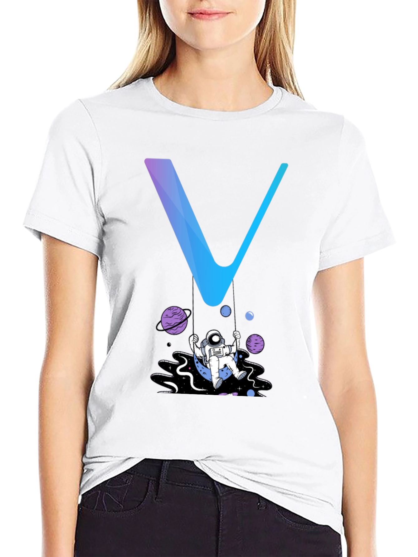 Astronaut Swing Graphic Tee - Stylish Space Design