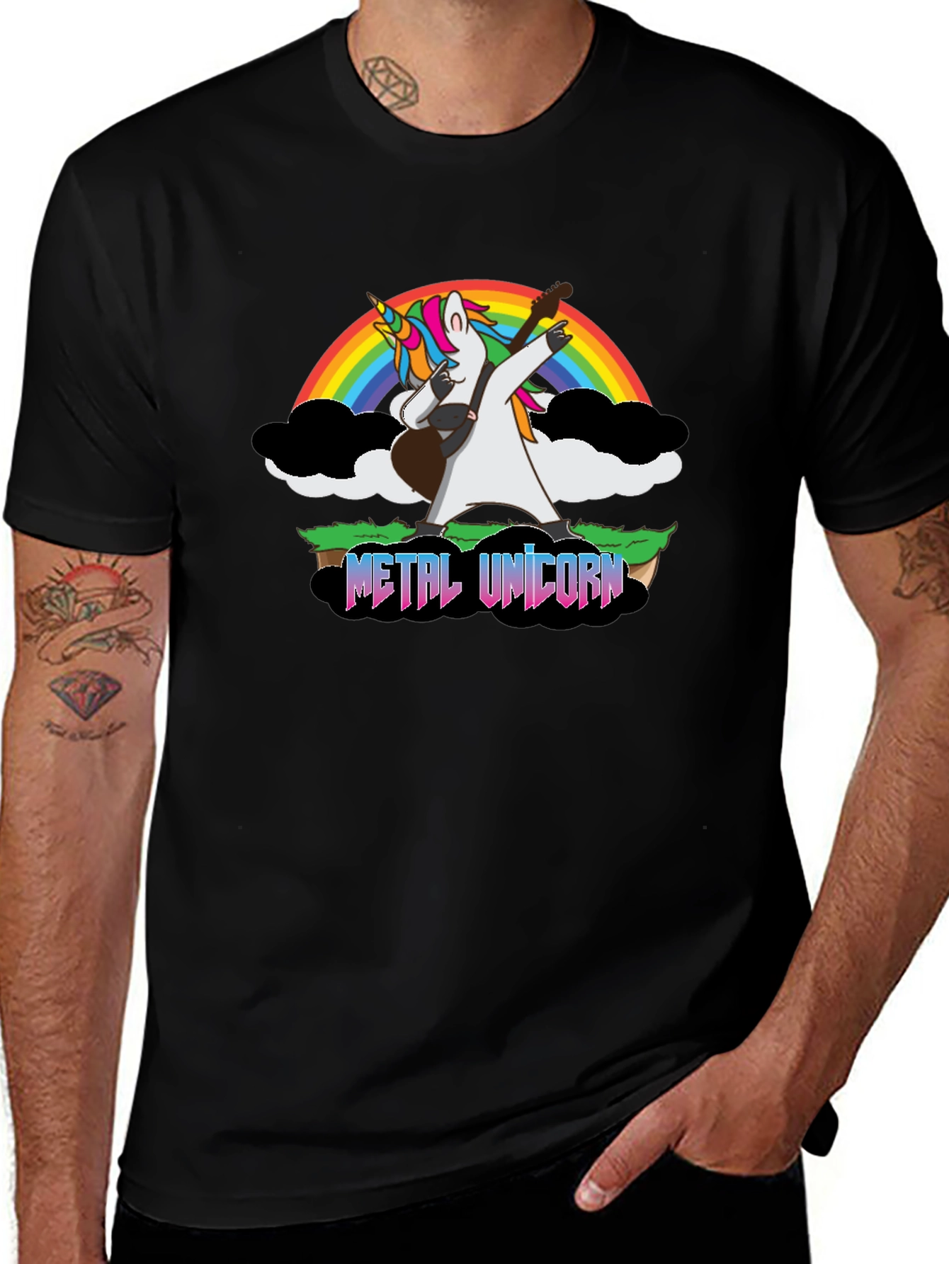 Metal Unicorn Guitar T-Shirt