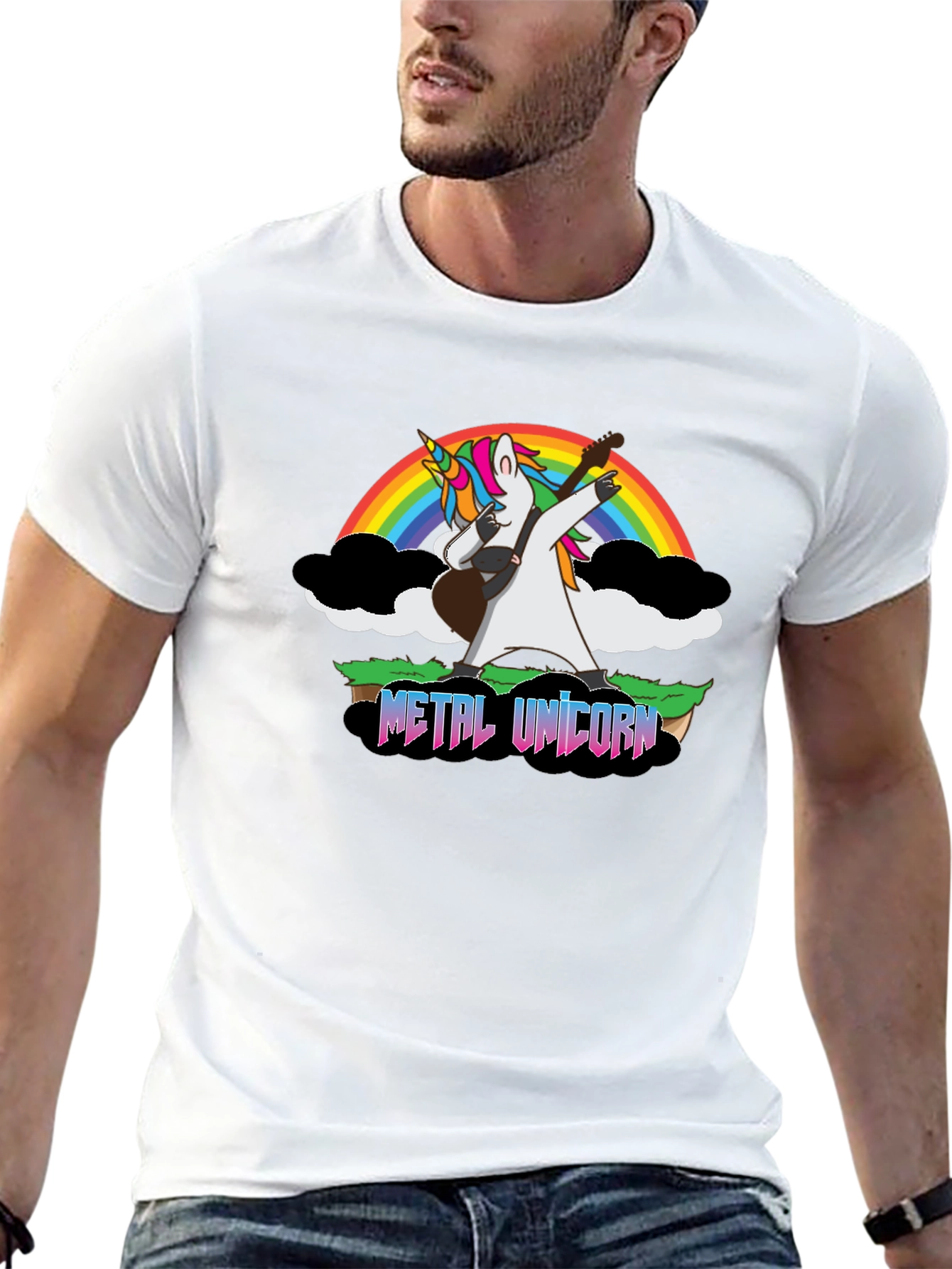 Metal Unicorn Guitar T-Shirt