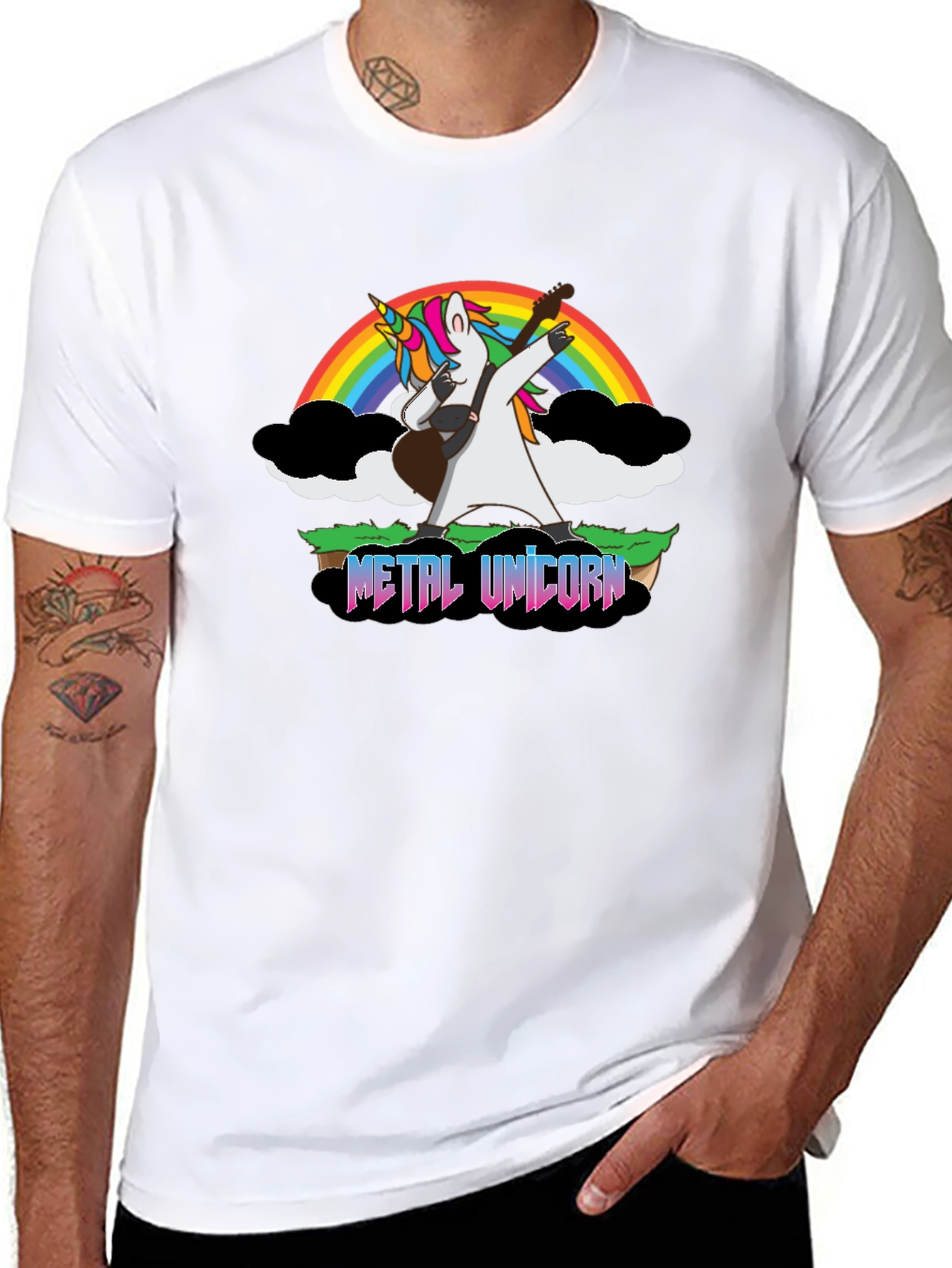 Metal Unicorn Guitar T-Shirt