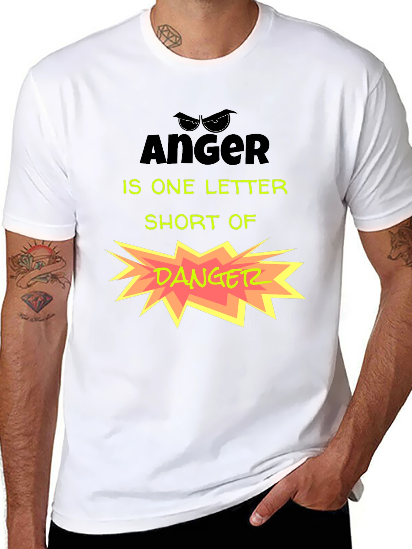 Anger vs. Danger Funny Graphic T-Shirt