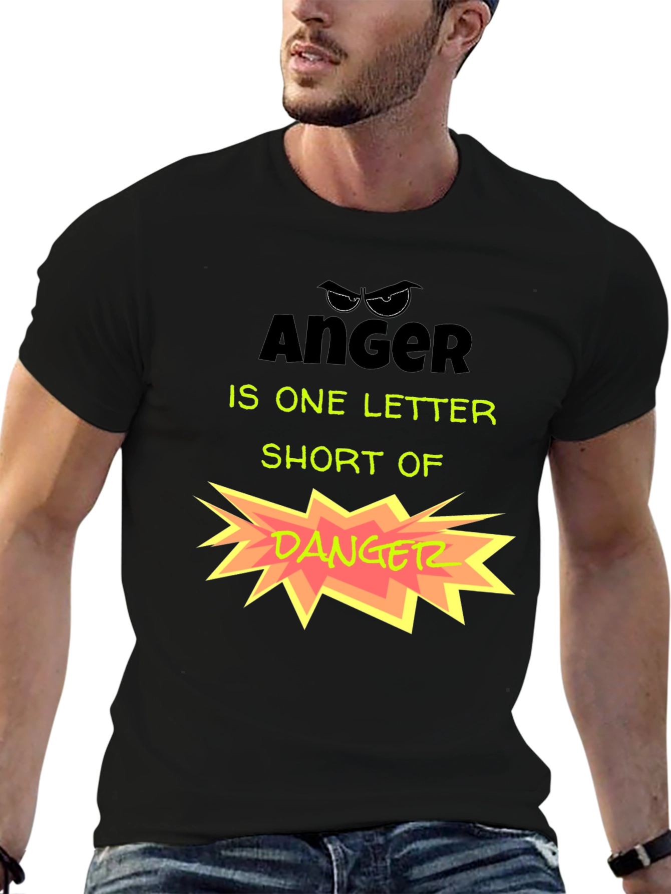 Anger vs. Danger Funny Graphic T-Shirt
