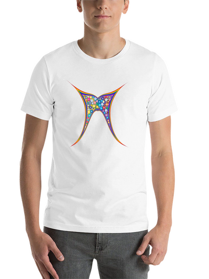 Vibrant Geometric Butterfly Graphic Tee - Black