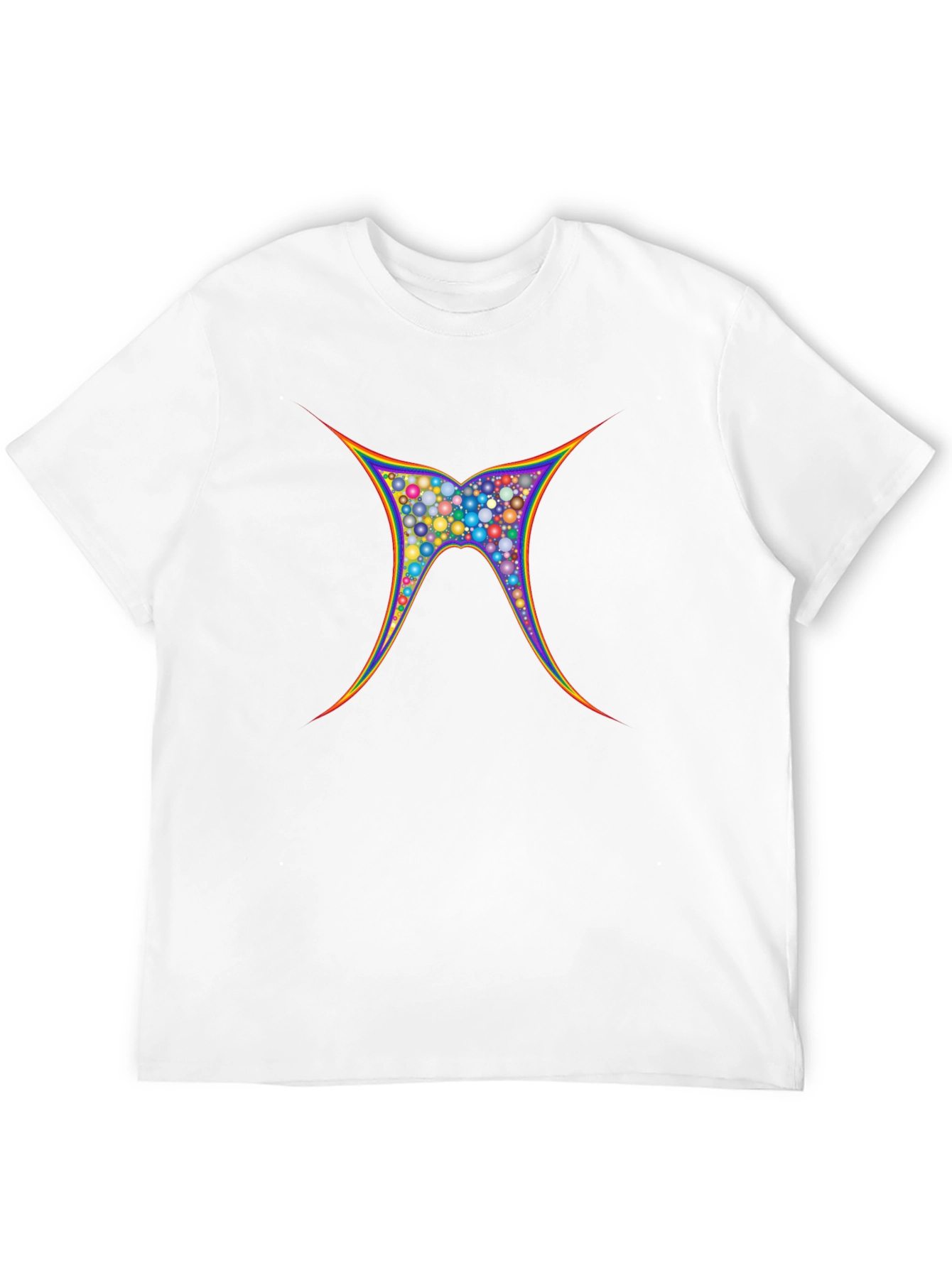 Vibrant Geometric Butterfly Graphic Tee - Black