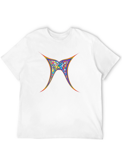 Vibrant Geometric Butterfly Graphic Tee - Black