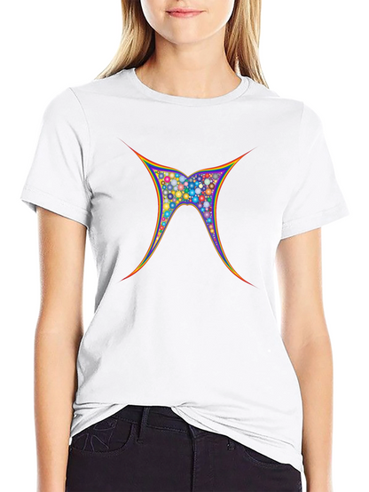 Vibrant Geometric Butterfly Graphic Tee - Black