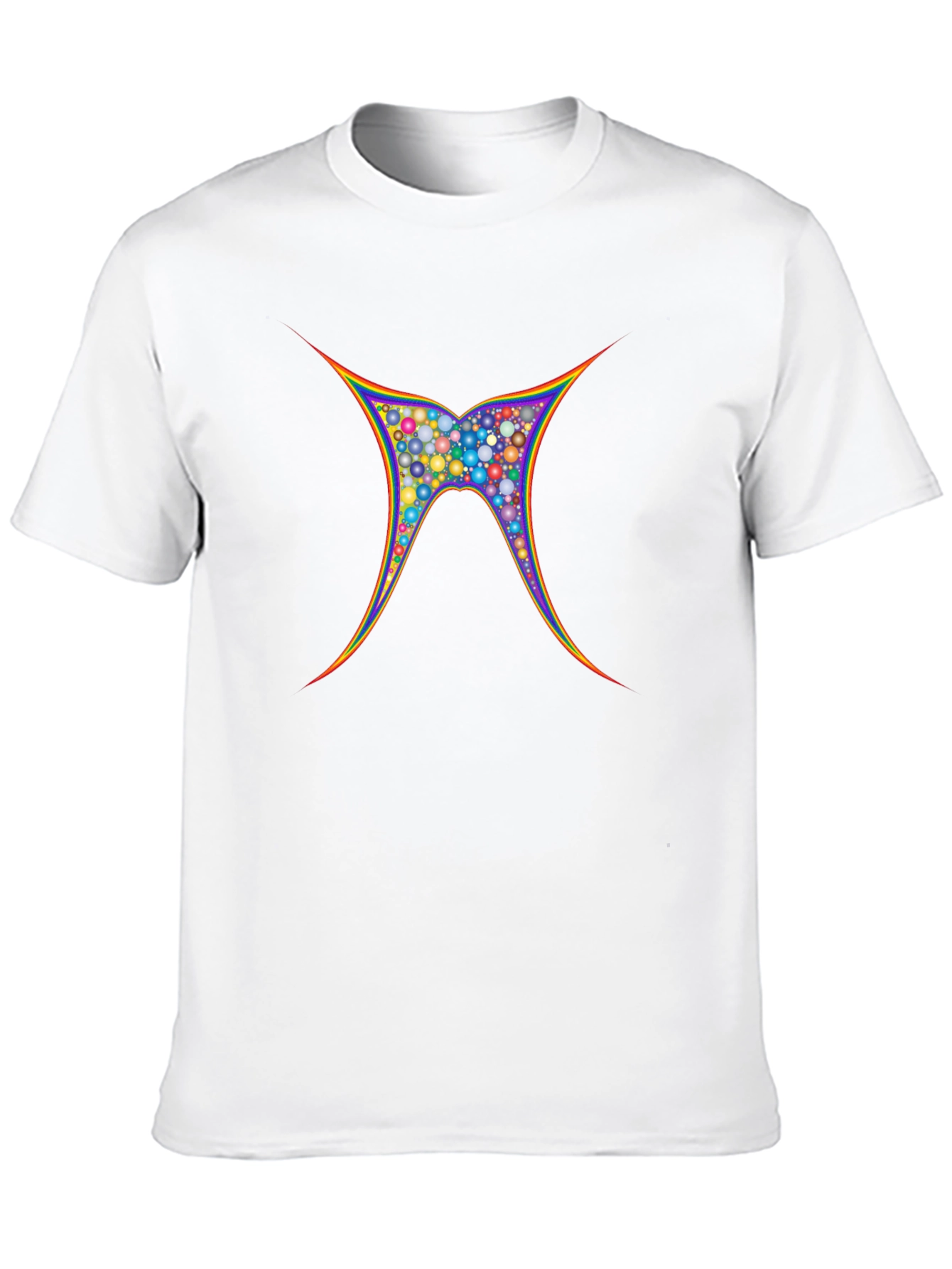 Vibrant Geometric Butterfly Graphic Tee - Black