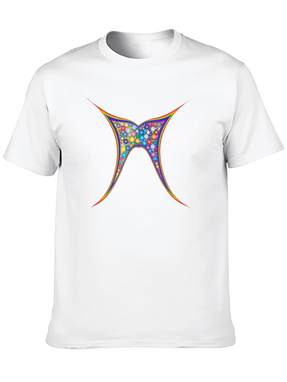 Vibrant Geometric Butterfly Graphic Tee - Black