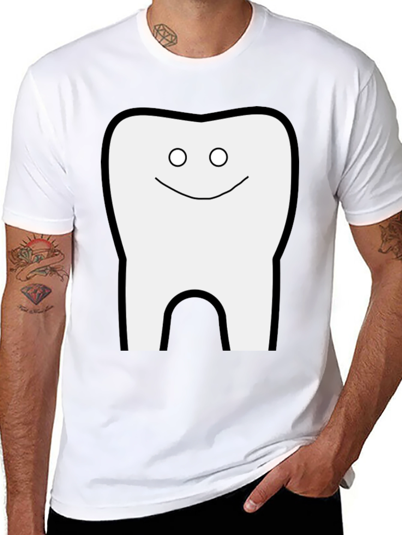 Funny Tooth Graphic Black T-Shirt