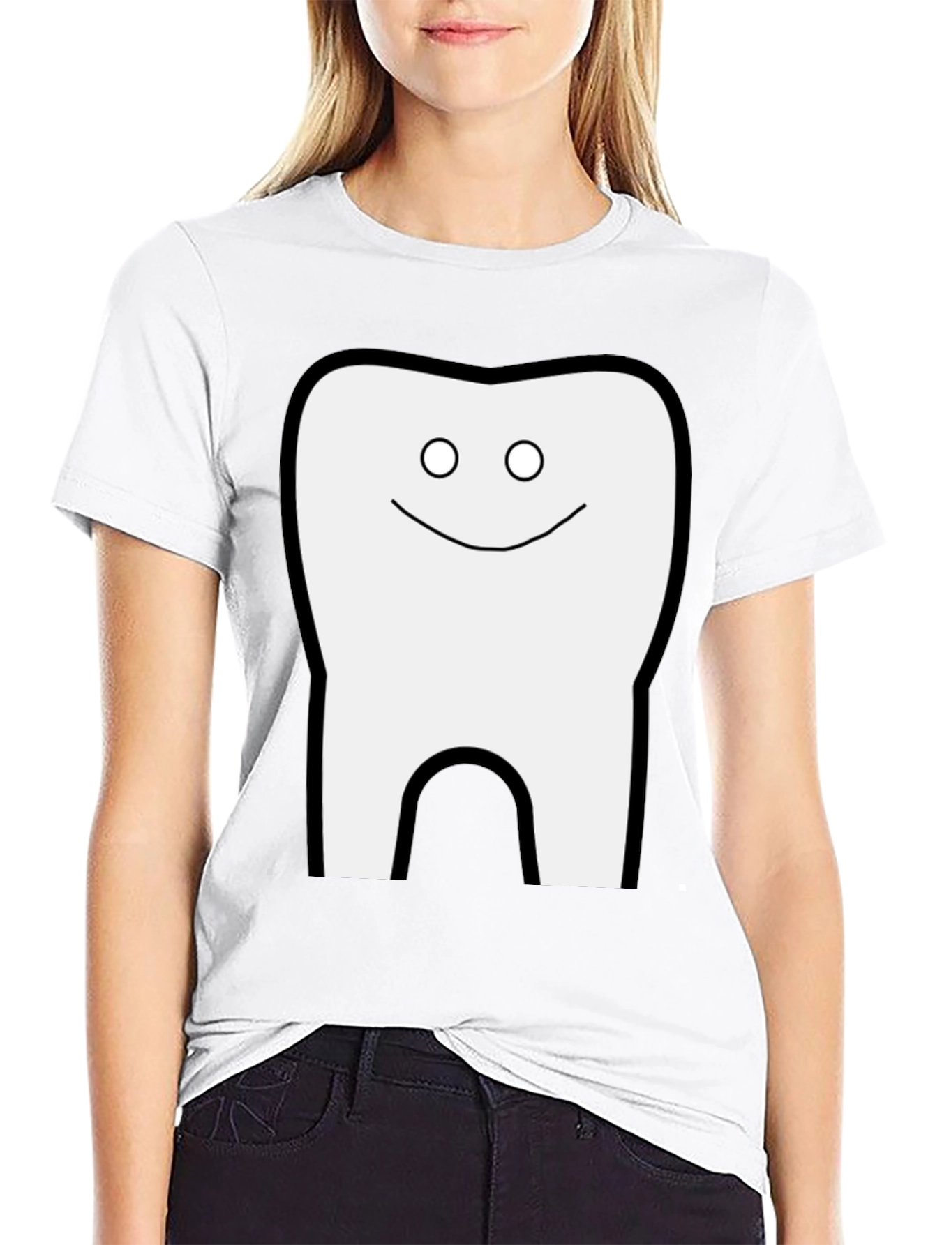 Funny Tooth Graphic Black T-Shirt