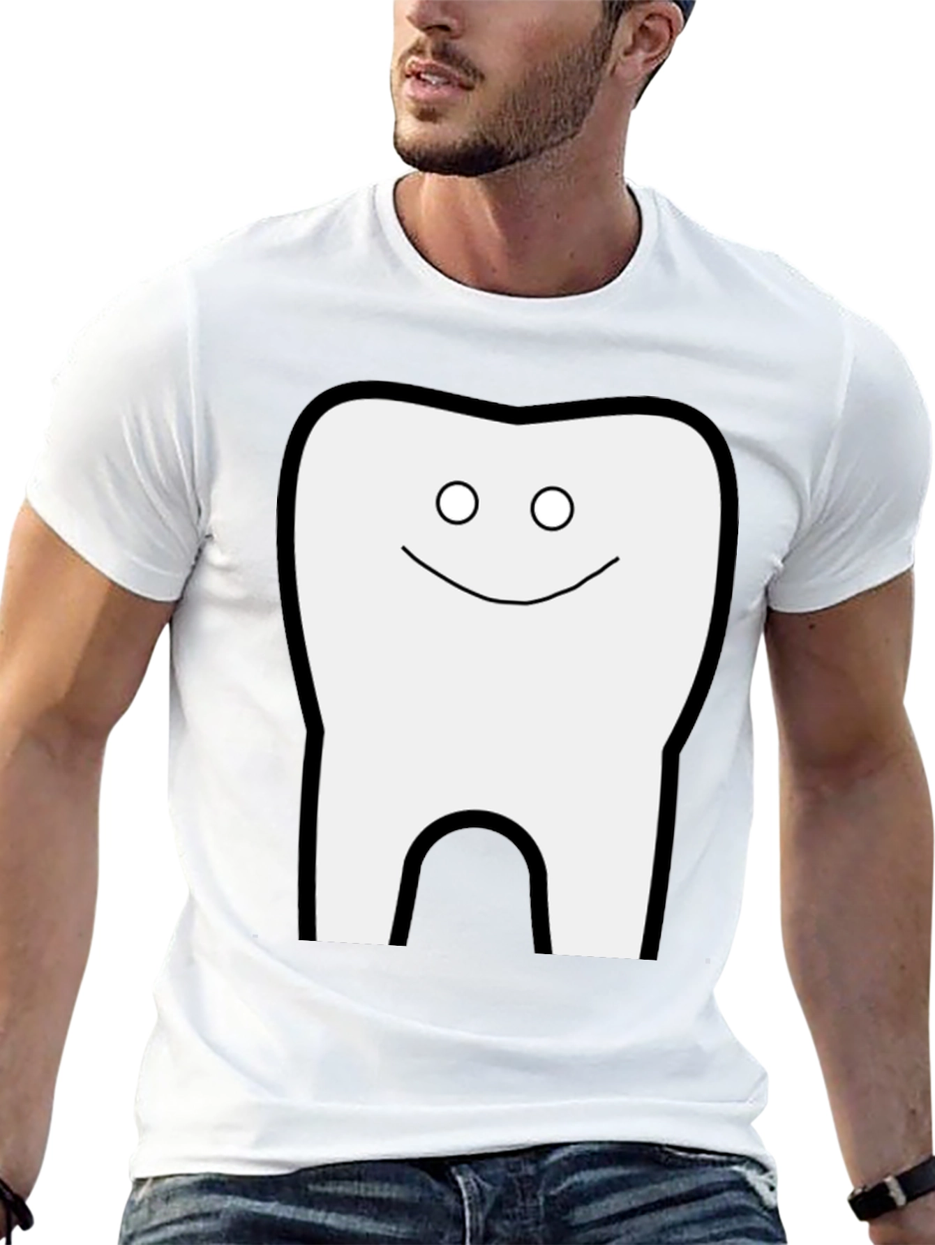 Funny Tooth Graphic Black T-Shirt