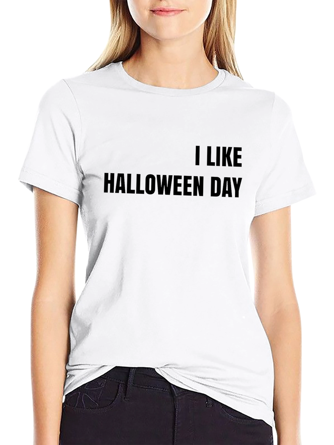 I Like Halloween Day Black Graphic T-Shirt
