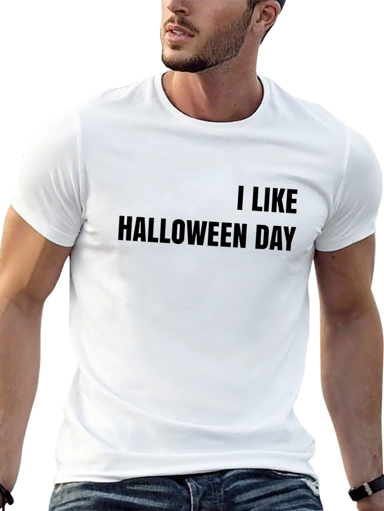 I Like Halloween Day Black Graphic T-Shirt