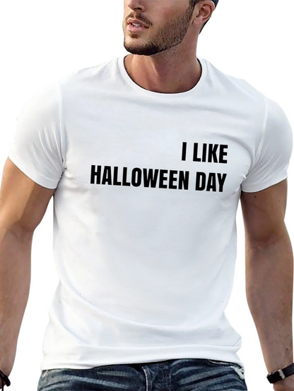 I Like Halloween Day Black Graphic T-Shirt
