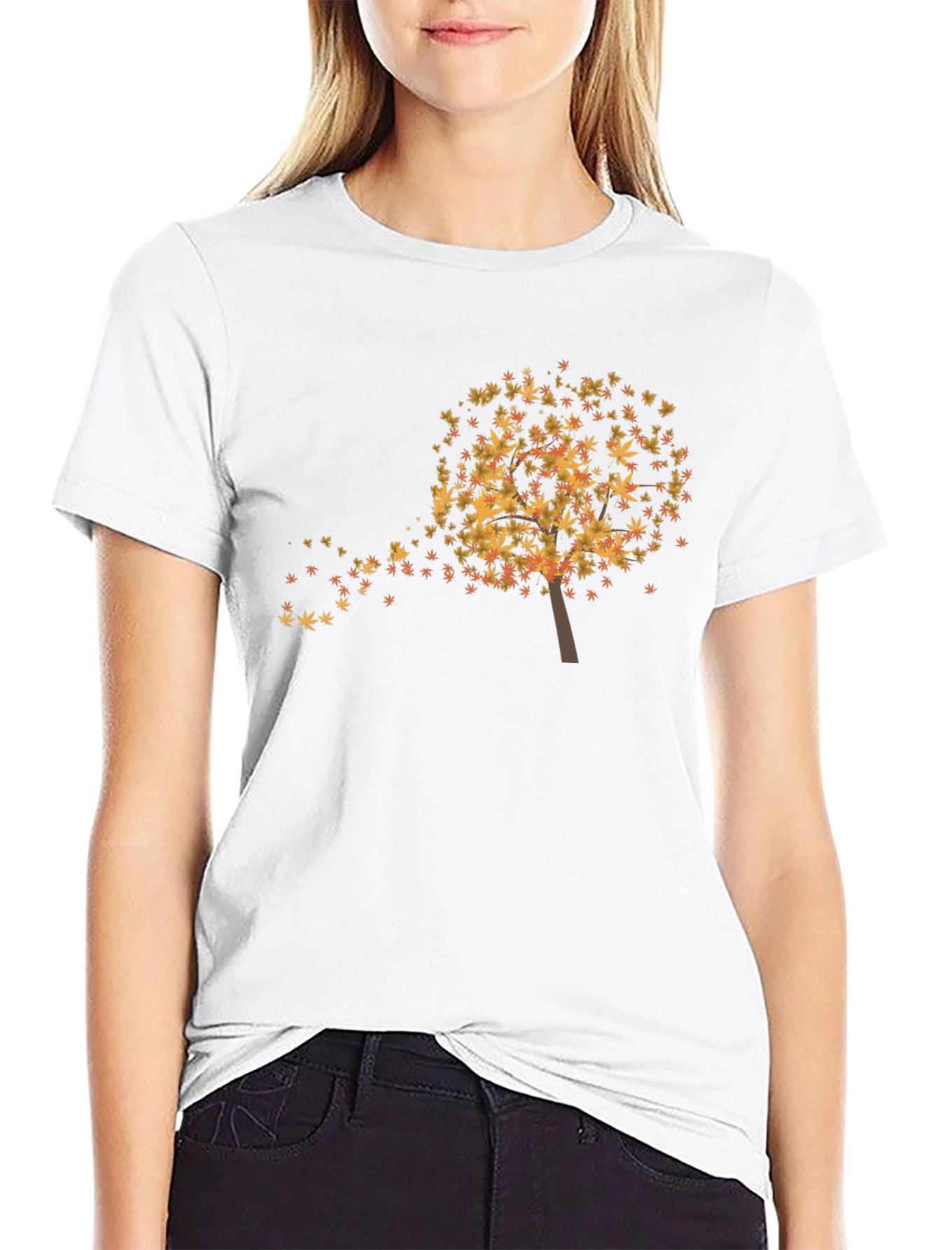 Fall Leaves Tree Graphic T-Shirt - Soft & Stylish
