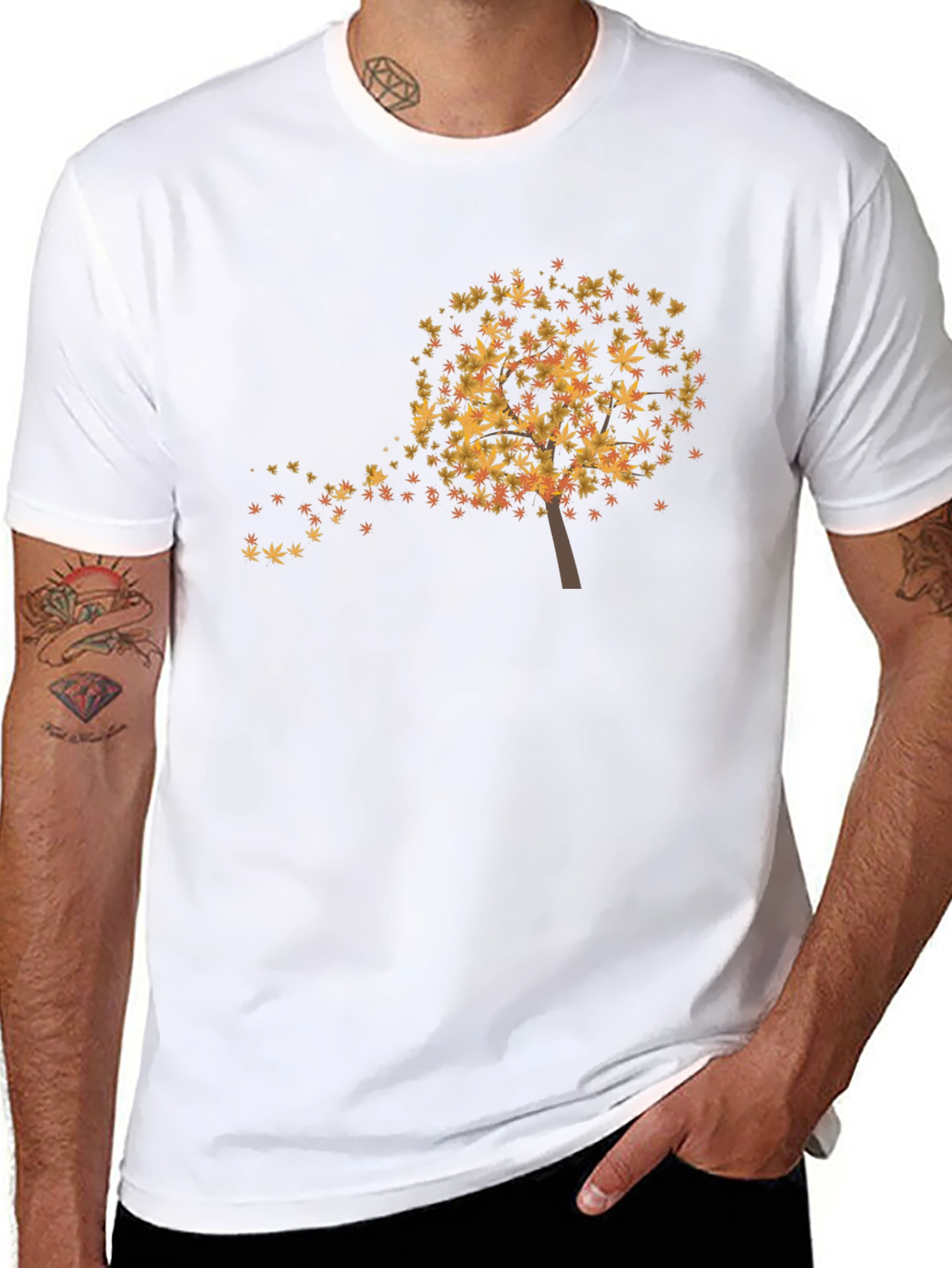 Fall Leaves Tree Graphic T-Shirt - Soft & Stylish