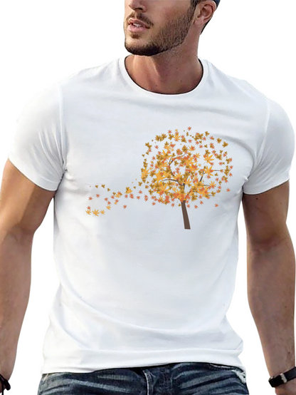 Fall Leaves Tree Graphic T-Shirt - Soft & Stylish