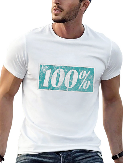 100% Distressed Graphic Black T-Shirt