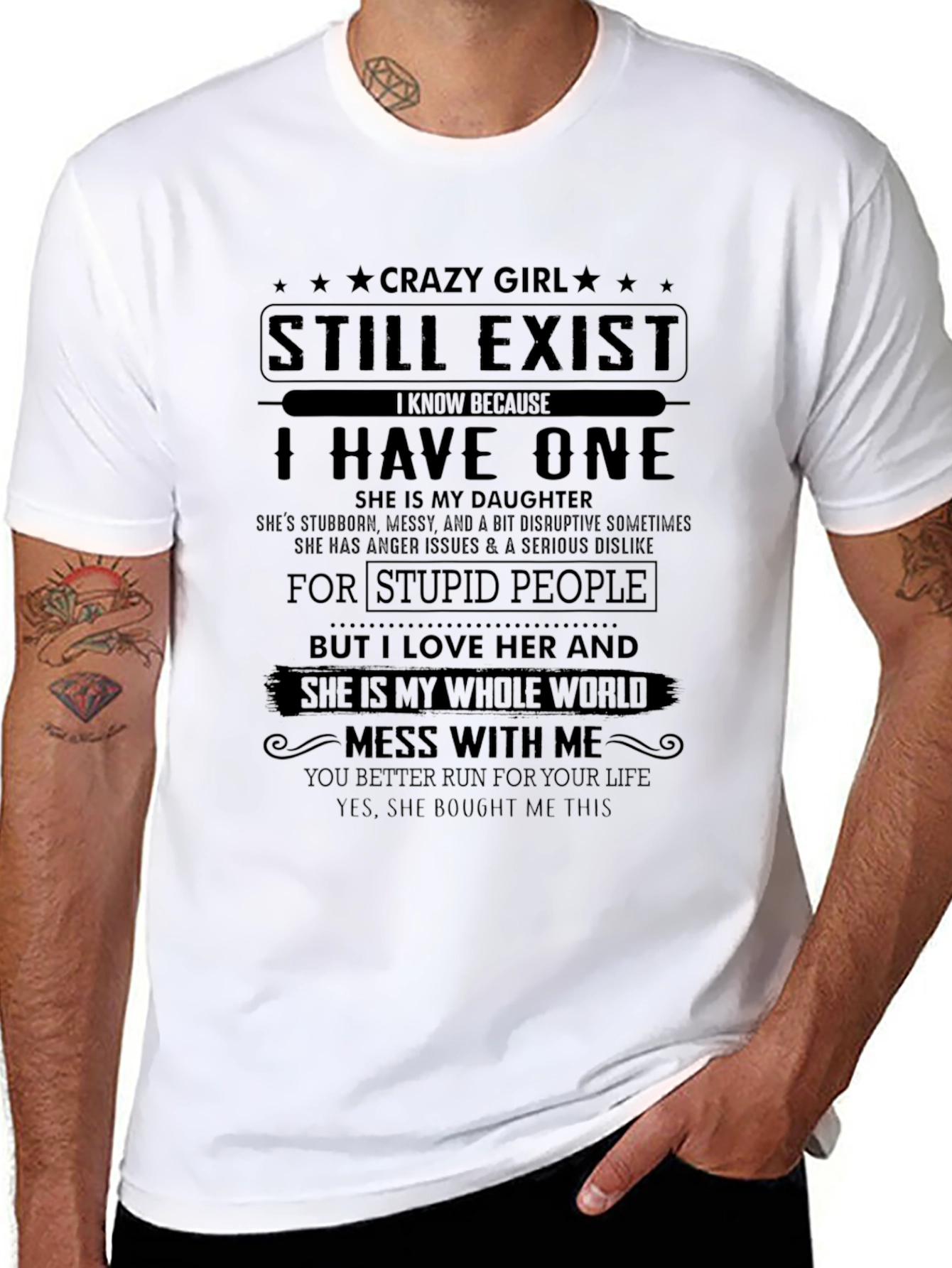 Crazy Girl Daughter T-Shirt: Run For Your Life!