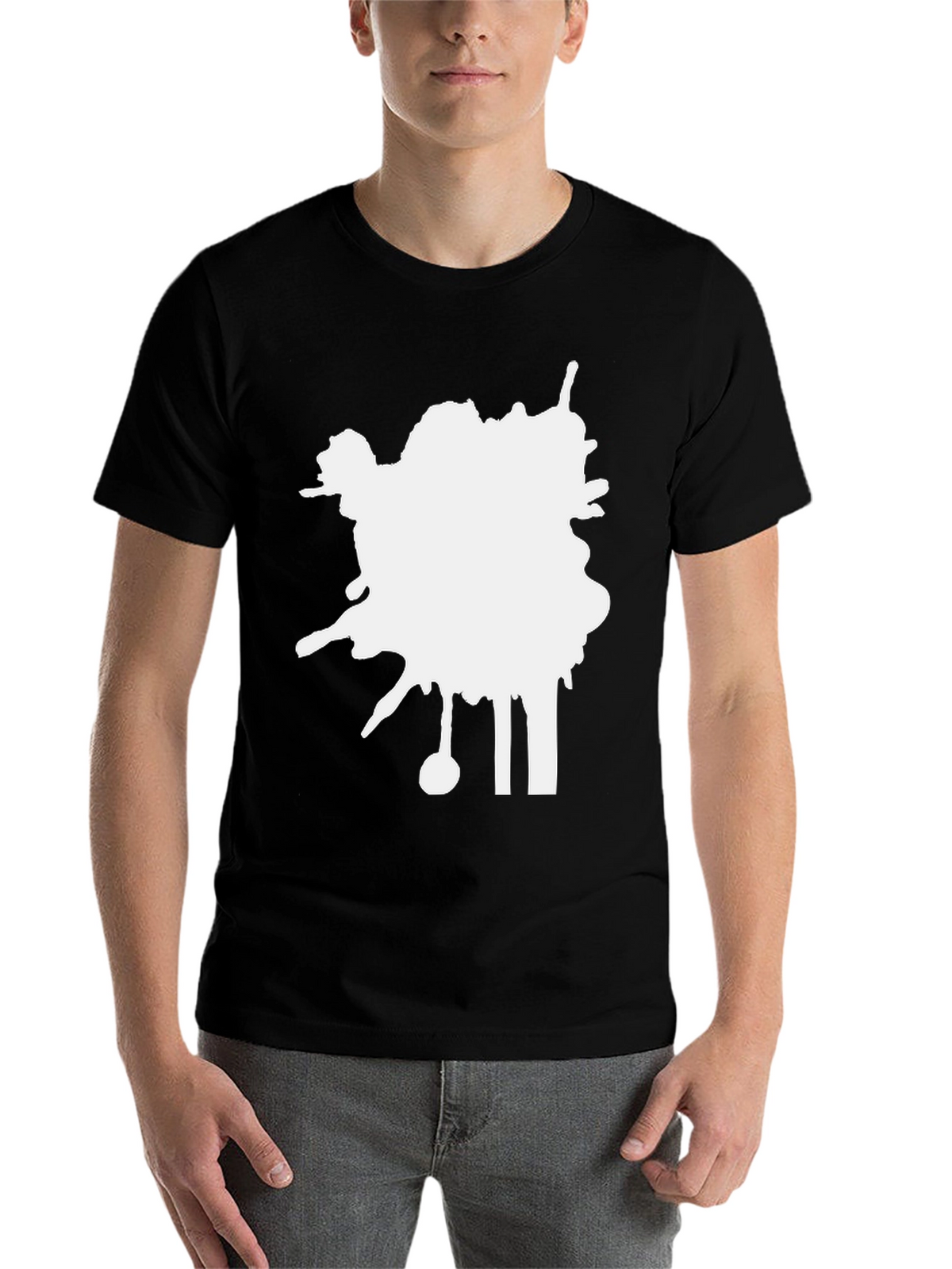 Abstract Splatter Black T-Shirt