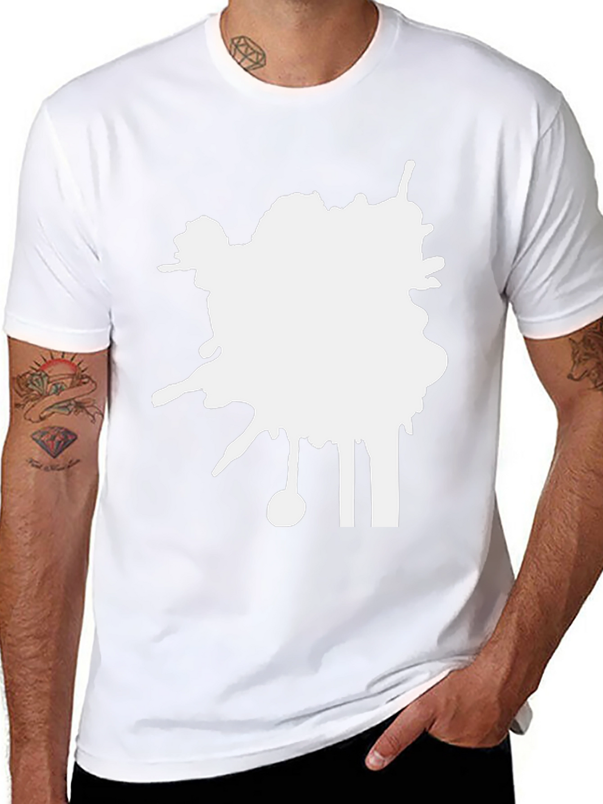Abstract Splatter Black T-Shirt