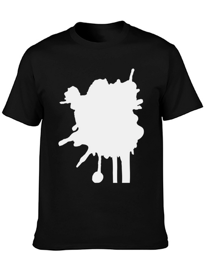 Abstract Splatter Black T-Shirt