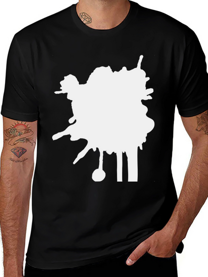 Abstract Splatter Black T-Shirt