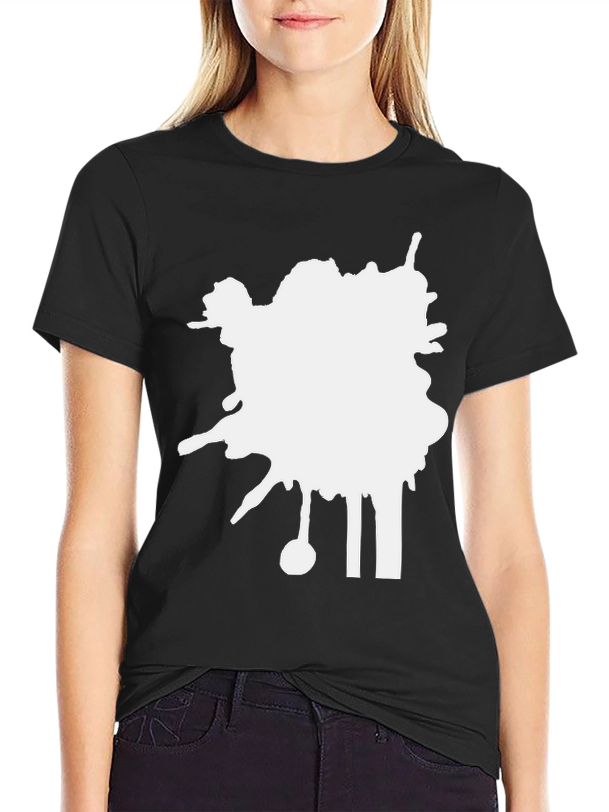 Abstract Splatter Black T-Shirt