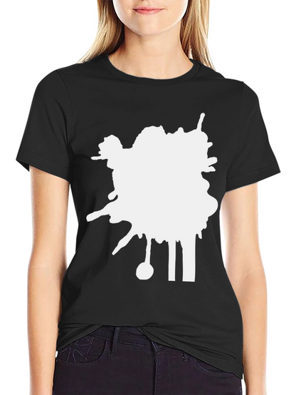 Abstract Splatter Black T-Shirt