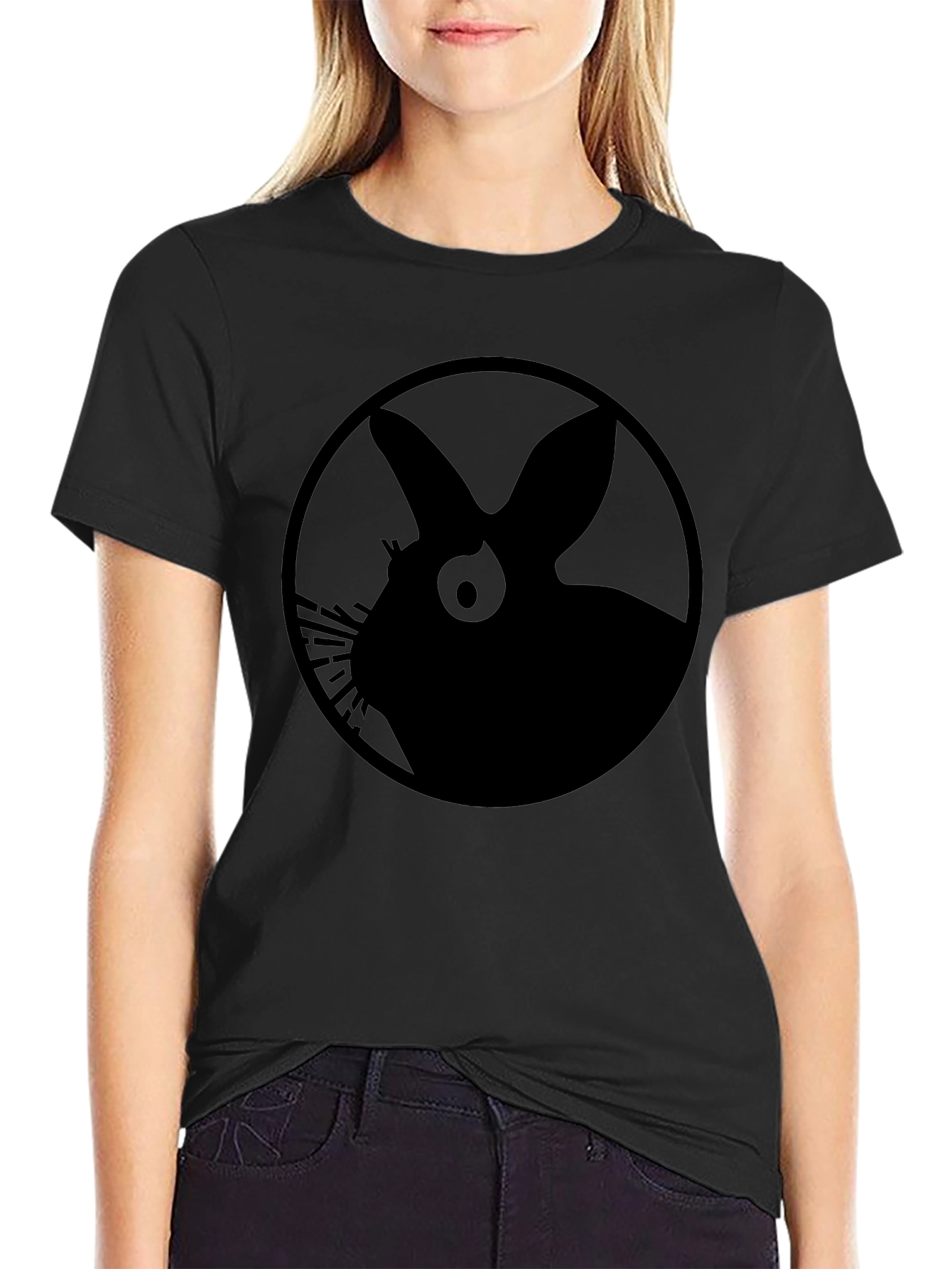 Black Rabbit Silhouette Graphic Tee