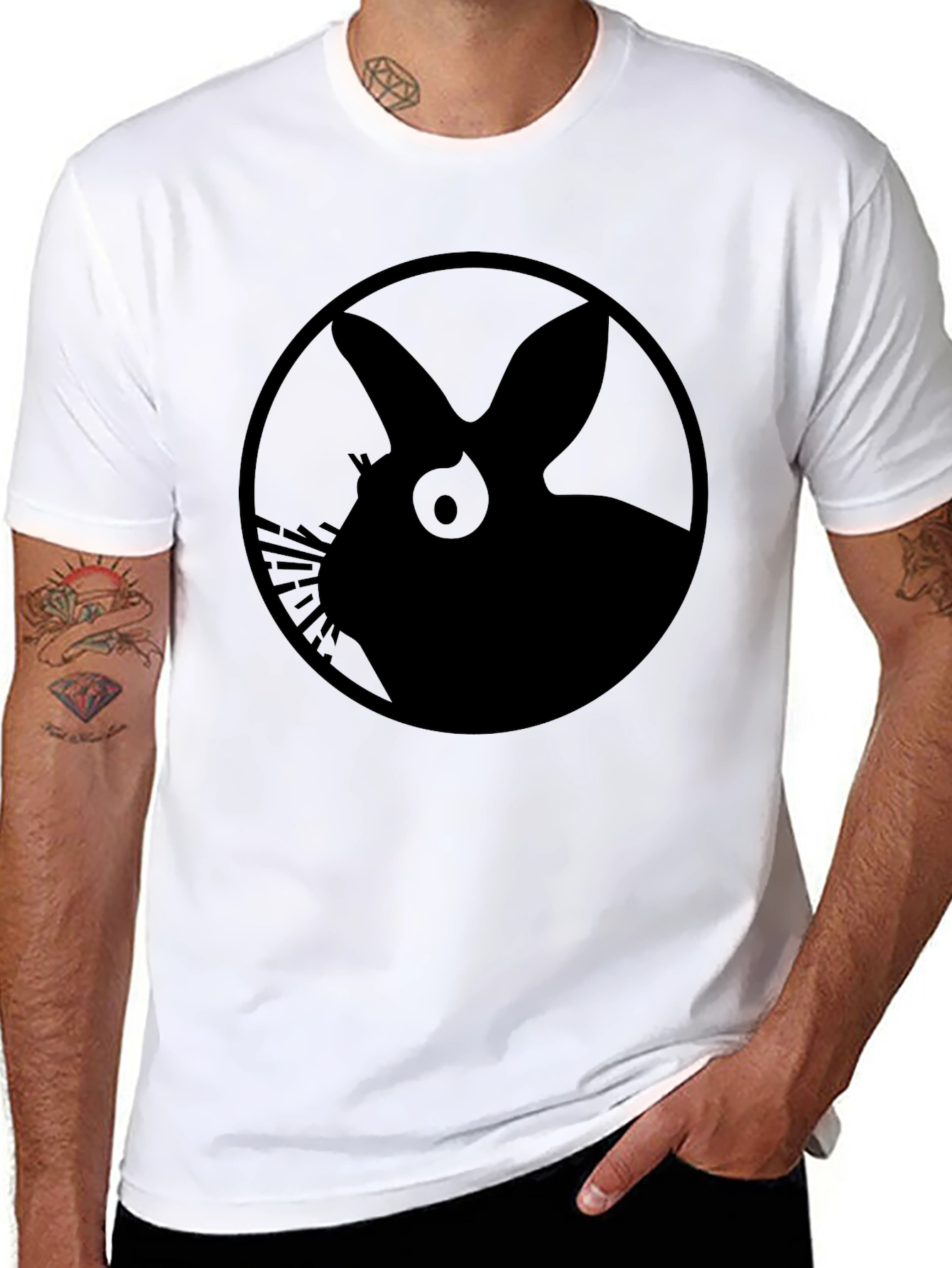Black Rabbit Silhouette Graphic Tee