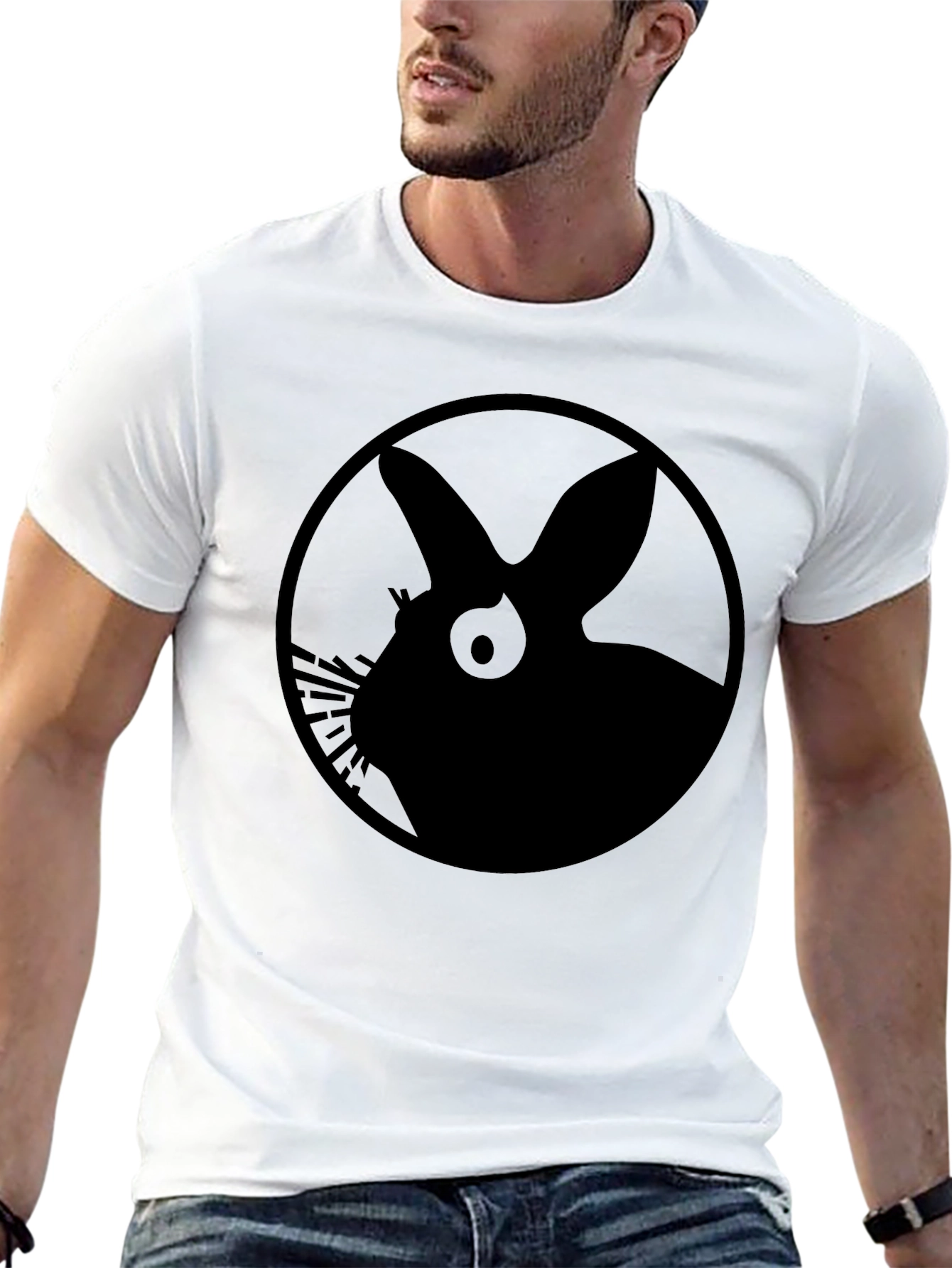 Black Rabbit Silhouette Graphic Tee