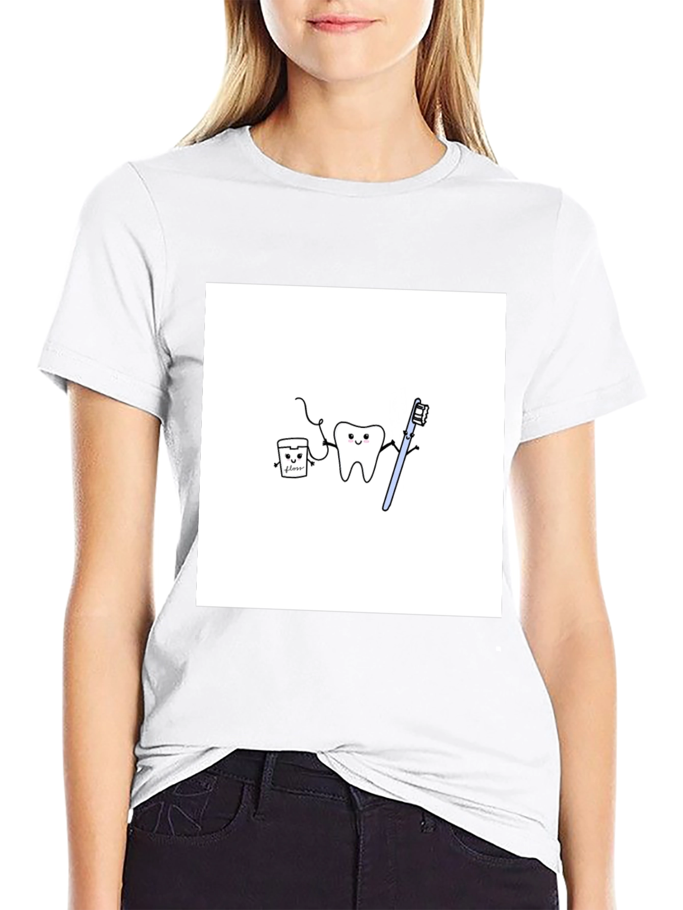 Dental Hygiene Cartoon T-Shirt - Black
