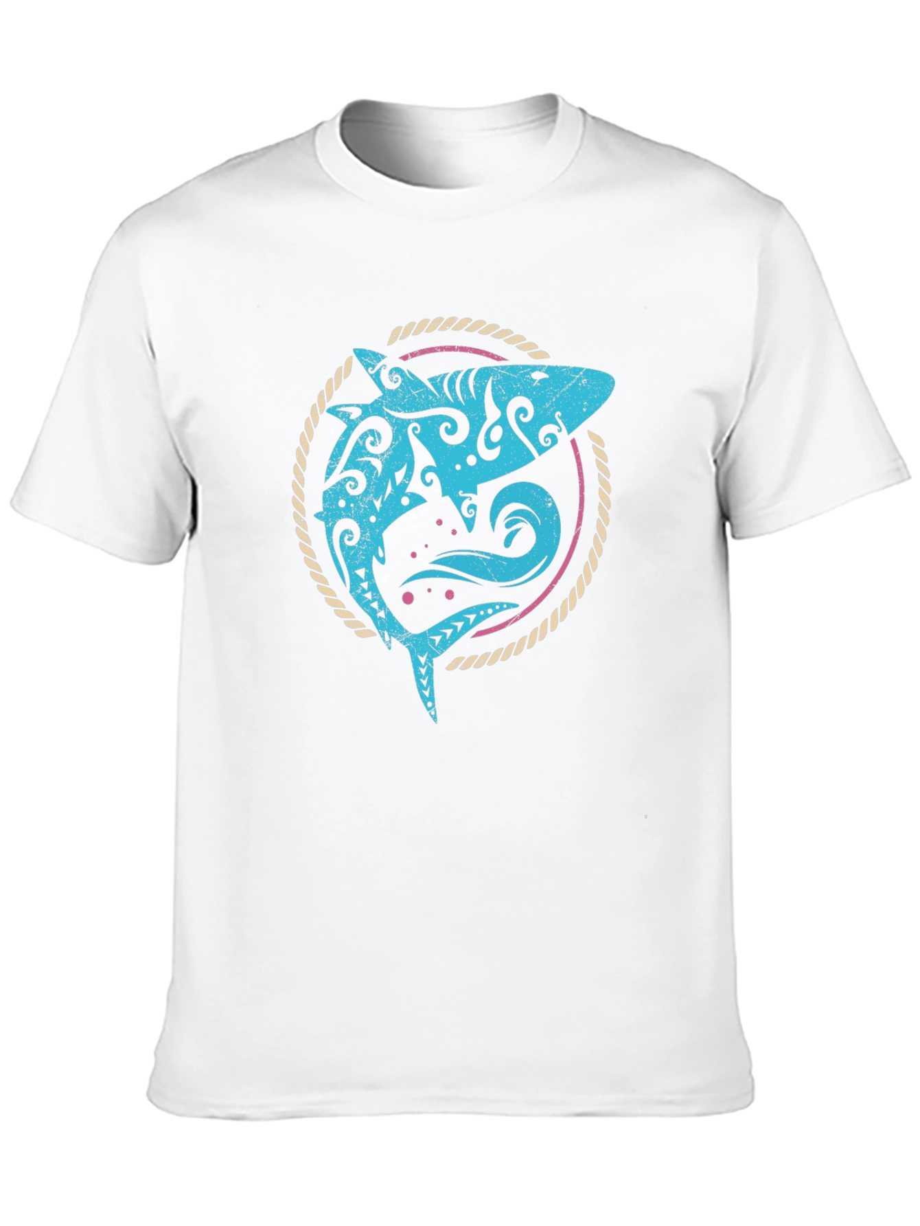 Tribal Shark Graphic Tee - Mens Black T-Shirt