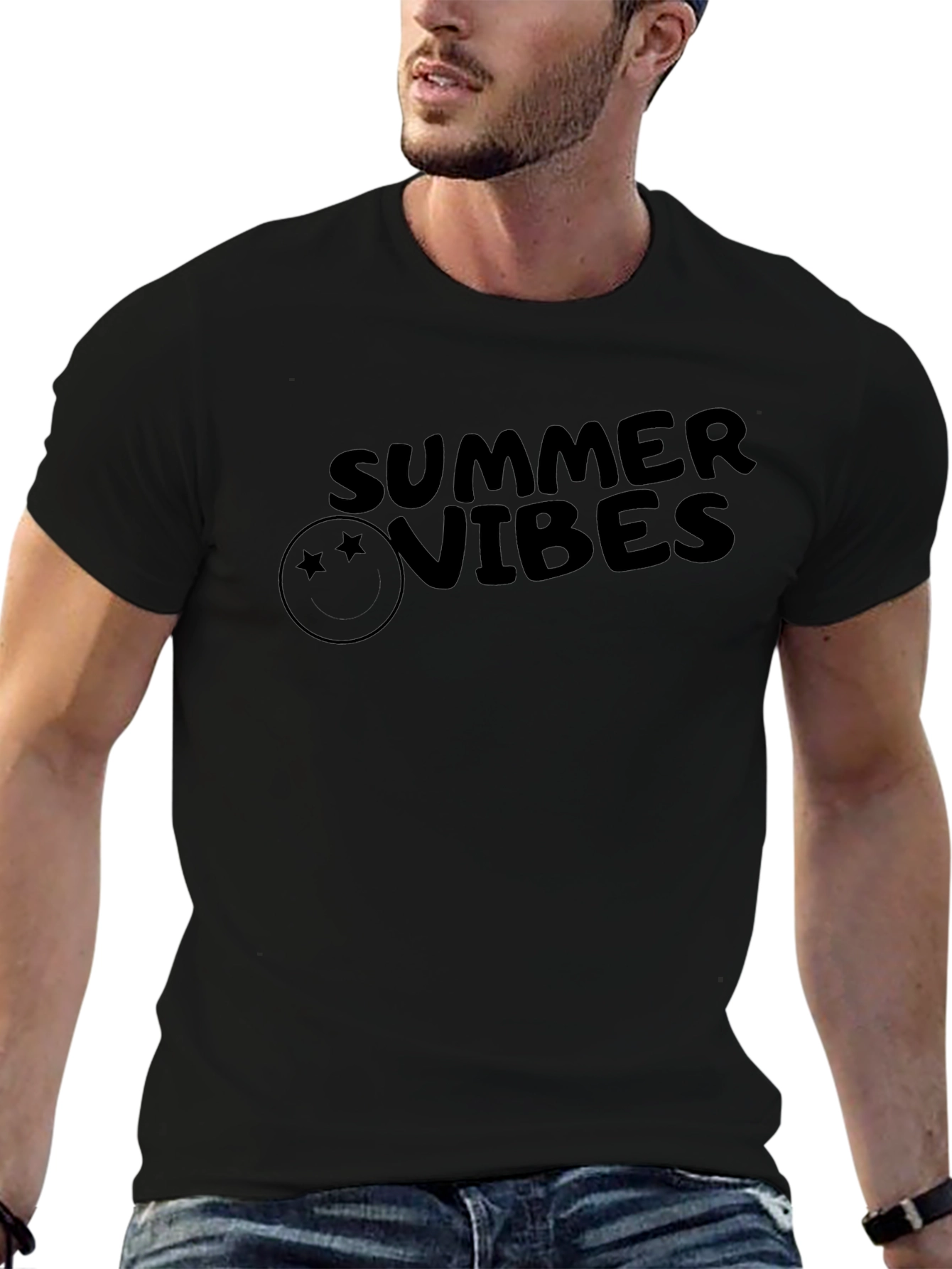 Summer Vibes Graphic Tee - Trendy Black T-Shirt