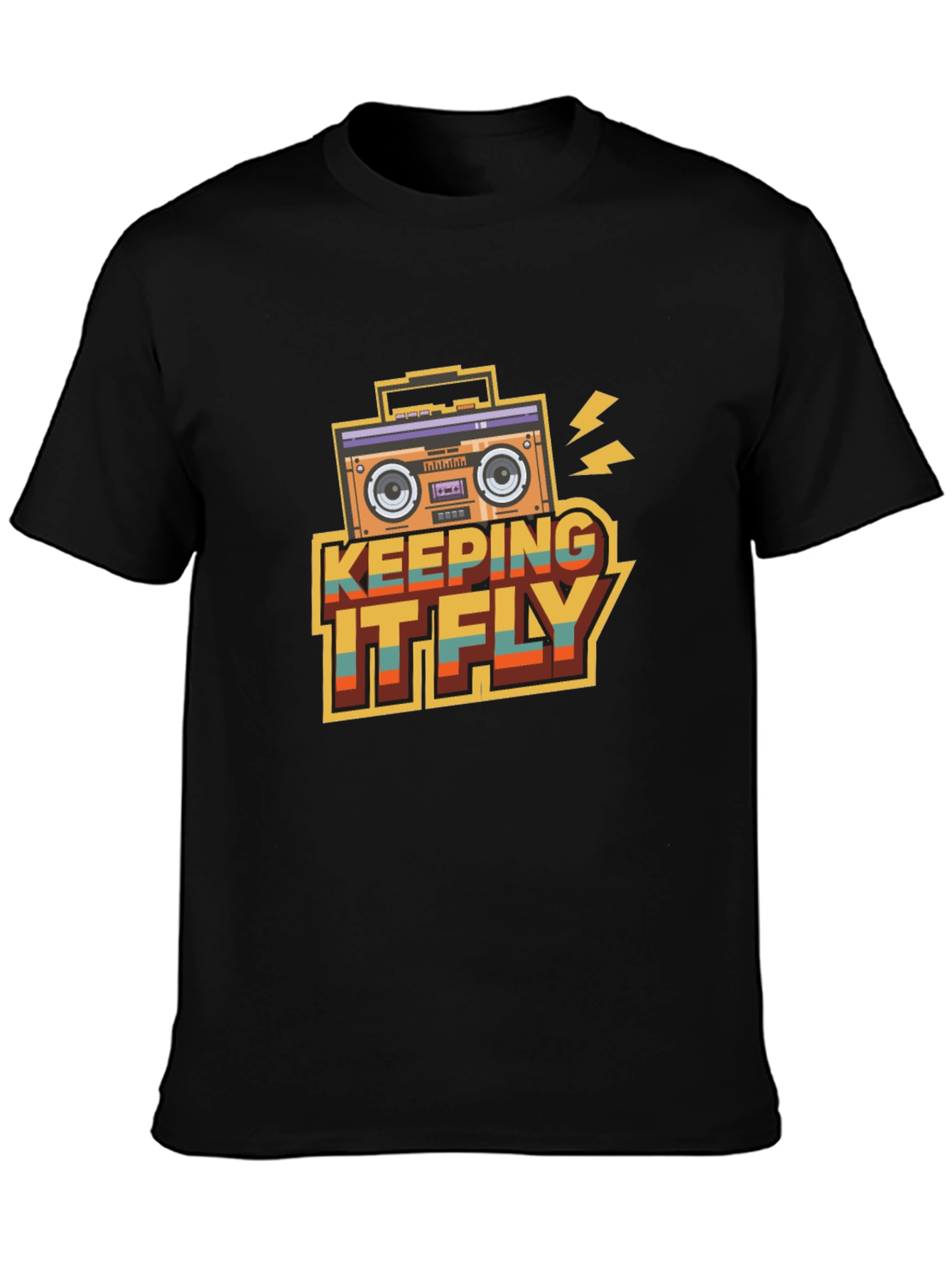 Retro Keeping It Fly Boombox T-Shirt